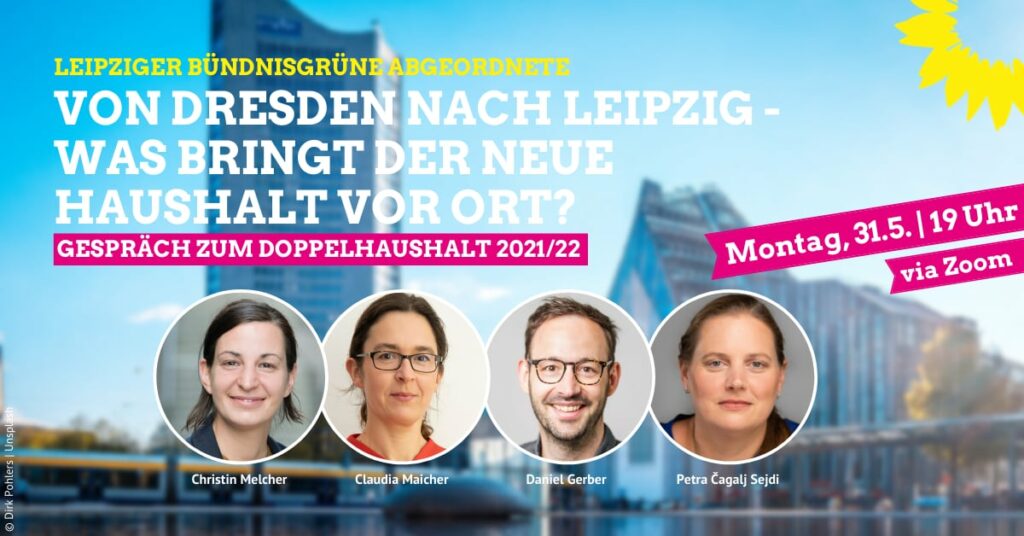 Sharepic zum Online-Gespräch zum Doppelhaushalt 2021/22