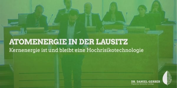 Auf dem Bild ist Daniel Gerber am Redepult im Landtag zu sehen.